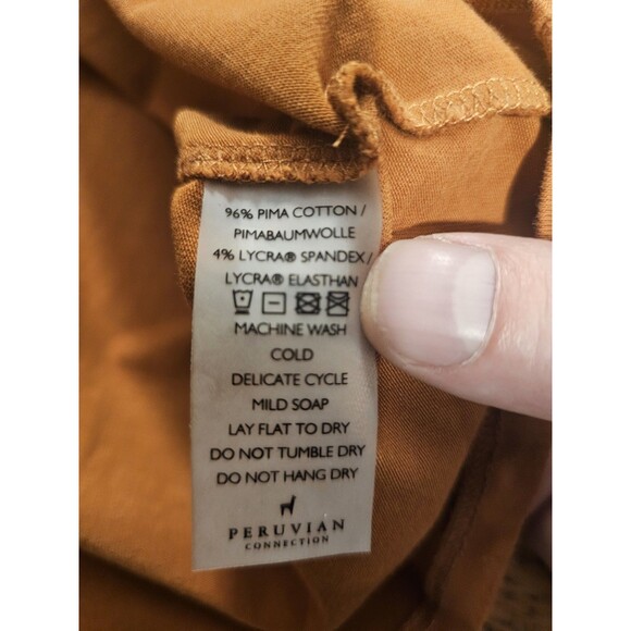 Peruvian Connection Extreme T-Neck Medium Whiskey Orange Turtleneck Pima Cotton - Picture 5 of 8